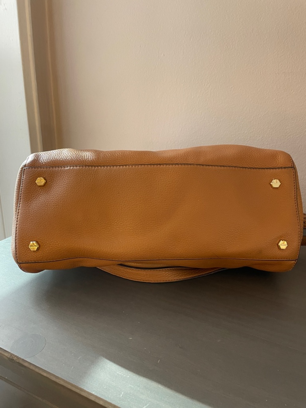 Tory Burch Cognac Leather Satchel with Gold Hardware - Picture 4 of 9